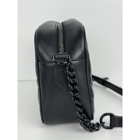 Gucci Matelassé Monochrome Small GG Marmont Chain Shoulder Bag Black B-9 - Picture 3 of 16